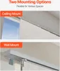 Two mounting options for sliding curtains: ceiling mount and wall mount. Produktbild-Vorschau