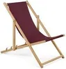A single burgundy sling chair made of wood, shown against a white background.