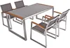A dining set with a table and four chairs, presented on a white background. Produktbild-Vorschau