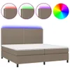 Boxspringbett mit Matratze & LED Taupe 200x200 cm Stoff Produktbild-Vorschau 1