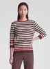 RABE Damen Pullover, Gr. 50, Braun, Ringeloptik, 3/4-Ärmel, Produktbild-Vorschau 3
