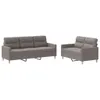 The Living Store 2-tlg. Sofagarnitur mit Kissen Taupe Stoff Produktbild-Vorschau 3
