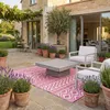 HOMESCAPES Outdoor Teppich wetterfest pink-weiß 180x270 cm, Produktbild-Vorschau 8