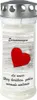 A memorial candle with a heart design and text. Produktbild-Vorschau