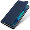 A dark blue flip cover case for a smartphone is shown at an angle. Náhled obrázku produktu