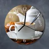 Glasuhr Wanduhr Küchenuhr Echt-Glas 30fi cm Tasse weiß Produktbild-Vorschau 2