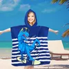 FEBE Badeponcho Kinder T-Rex Badetuch Mit Kapuze Bademantel Produktbild-Vorschau 3