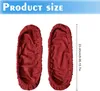 Two red armrest covers are shown against a white background, with a size indicator to the right. Produktbild-Vorschau