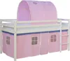 Homestyle4u Kinderbett 90x200 Weiß Hochbett mit Vorhang Produktbild-Vorschau 3
