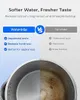Comparison of water quality from a Waterdrop filter versus tap water, showing benefits of softer water and reduced buildup. Anteprima dell’immagine prodotto