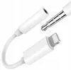 A white adapter cable with a lightning connector on one end and a 3.5mm jack on the other. Podgląd zdjęcia produktu