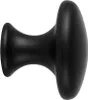 A black furniture knob is shown against a white background. Produktbild-Vorschau