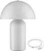 A white mushroom-shaped table lamp with a USB charging cable next to it. Náhled obrázku produktu