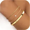 Damen Gold Armband Set 14 Karat Edelstahl Stil A: 3 Produktbild-Vorschau 1