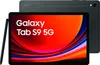 A Samsung Galaxy Tab S9 5G is shown with its stylus. The tablet is displayed at an angle, showcasing its screen which displays a vibrant, abstract wallpaper. The back of another tablet is visible behind the main one. Produktbild-Vorschau
