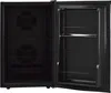 The interior of an open black refrigerator is shown. Anteprima dell’immagine prodotto