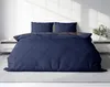 Bettwäsche 240x220 cm dunkelblau anthrazit Unifarben Produktbild-Vorschau 3