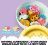 A bowl filled with colorful LEGO Duplo animal-themed building blocks, with icons and text below. Náhled obrázku produktu