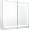 A white LED bathroom mirror cabinet with two doors. Produktbild-Vorschau