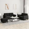 The Living Store 3-tlg. Sofagarnitur mit Kissen Schwarz Produktbild-Vorschau 2