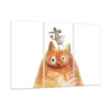 Bilder auf glas - 3 Teile - Katze Maus Kinder - 165x110cm - Produktbild-Vorschau 1