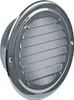 A round, silver ventilation grille with horizontal slats. Produktbild-Vorschau
