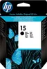 The image shows the packaging of an HP 15 black inkjet print cartridge. Produktbild-Vorschau