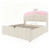 Flieks gestoffeerd bed 140x200 cm met lade, Productafbeelding-voorbeeld 9