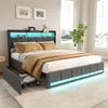 Łóżko tapicerowane 140x200cm z USB, łóżko młodzieżowe Podgląd zdjęcia produktu 1