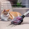 A vacuum cleaner head is shown cleaning a surface, with a cat in the background. Produktbild-Vorschau