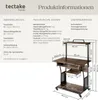 A diagram and technical specifications for a desk. Produktbild-Vorschau