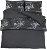 vidaXL Ensemble de literie noir 200x220 cm coton Voir les images du produit 1