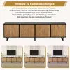 Meuble TV 180 x 40 x 50 cm, 4 portes, bois naturel, meuble Voir les images du produit 6