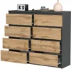 VBChome Comò con 8 cassetti antracite con rovere 120 x 39 x Anteprima dell’immagine prodotto 2