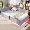 Čalouněná postel STILVORA 90×200 cm s LED osvětlením, Náhled obrázku produktu 3