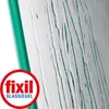 A close-up of a glass surface with water droplets, featuring a red circular logo with text. Produktbild-Vorschau