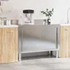 vidaXL Küchen-Arbeitstisch mit Schiebetüren Edelstahl Produktbild-Vorschau 3