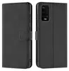 A black book-style phone case is shown from the front and back. Produktbild-Vorschau