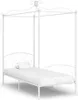 Posteľný rám s baldachýnom, biely, kov 90x200 cm Náhľad obrázku produktu 1