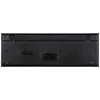 The underside of a black wireless keyboard. Produktbild-Vorschau