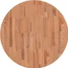 vidaXL Tischplatte Ø80x1,5 cm Rund Massivholz Buche Produktbild-Vorschau 4