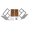 The image shows the disassembled parts of a two-tier step stool, including wooden shelves and metal frame components, along with assembly instructions and hardware. Podgląd zdjęcia produktu