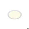 A white, round LED ceiling light with a yellow illuminated center, shown against a white background. Produktbild-Vorschau