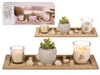 Assiette en bois Out of the Blue avec 2 bougies en verre Voir les images du produit 4