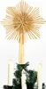 A straw star tree topper is shown on top of a small artificial Christmas tree with three electric candles. Produktbild-Vorschau