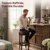 Tabouret de bar en bois pivotant, rembourré, design rétro Voir les images du produit 4