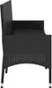A side view of a black poly rattan garden bench with a cushion. Produktbild-Vorschau