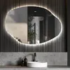A modern bathroom vanity with a sink, faucet, and an illuminated mirror. Produktbild-Vorschau