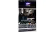 A collage of images showcasing a projector and its features, including a projection on a wall and a smart TV interface. Produktbild-Vorschau