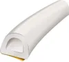 A close-up, studio shot of a white D-shaped sealing profile. Náhled obrázku produktu